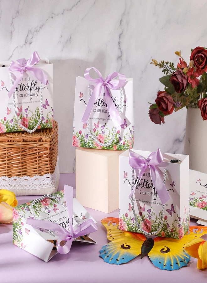 Spakon 25 Pack Butterfly Baby Shower Favors Gift Bags Goodie Bags with Handles and Bow Ribbon for Baby Shower Return Gift - Image 3